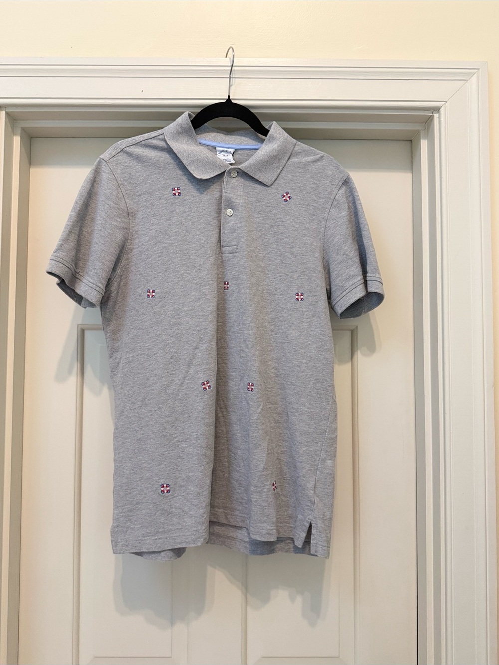 Brooks Brothers Slim-Fit Polo - Large - Gray with emb nautical lifesavers